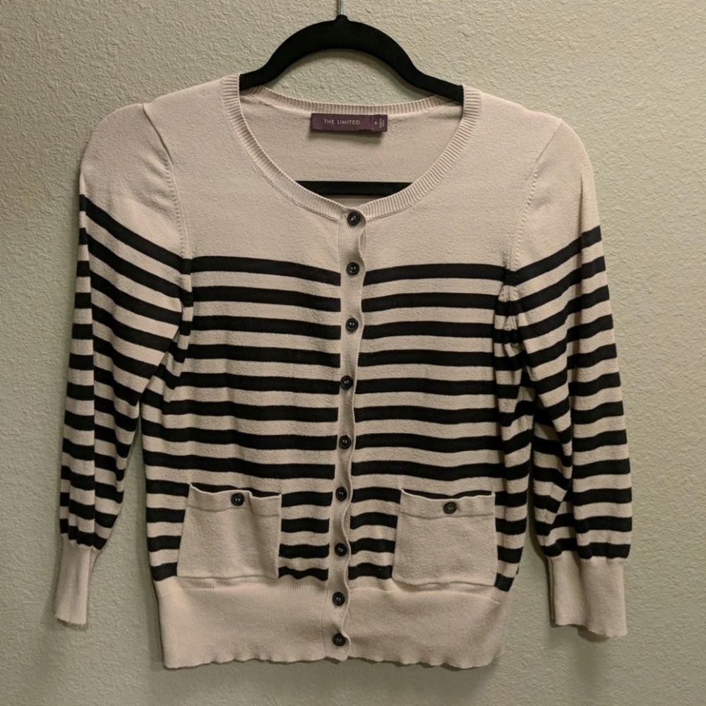 The Limited - beige and black cardigan